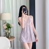 Summer deep V backless pure desire suspender skirt robe set, golden velvet soft loungewear skin-friendly sexy pajamas