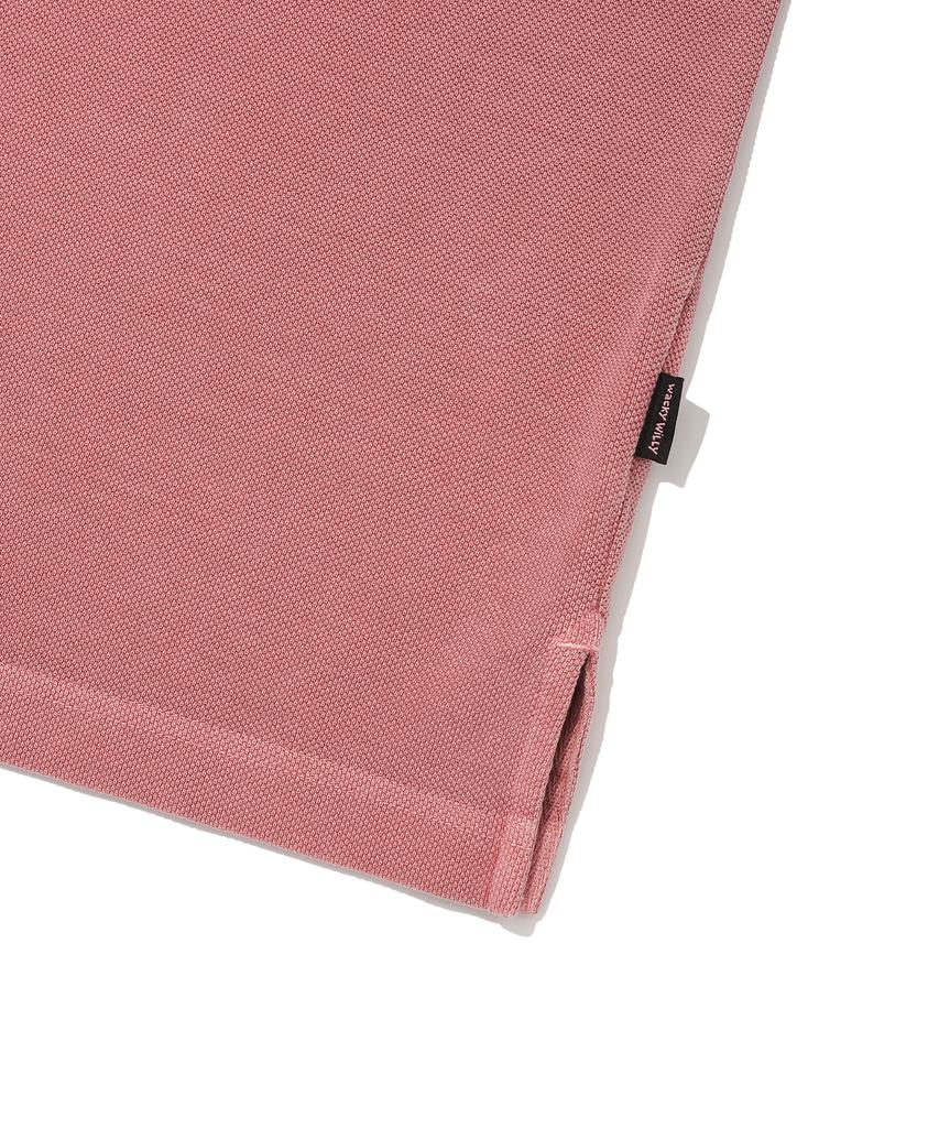 WACKY WILLY Pigment-Dyed Collared T-Shirt Pink
