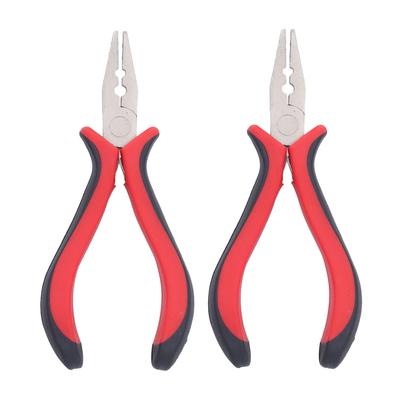 2pcs Hair Extensions Plier Ergonomic Handle Skid Resistance 2 Holes Rust Resistant Hair Extensions