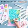 Shuttle Art Illustration Brush Pastel Brush and Fine Alcohol Marker Fine Coloring Art Gift for Adults and Kids Markers, 50-Color Set, Type, Colors,