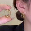 Fashion light luxury simple earrings women's silver light luxury high-end small earrings niche design trendy cool earrings