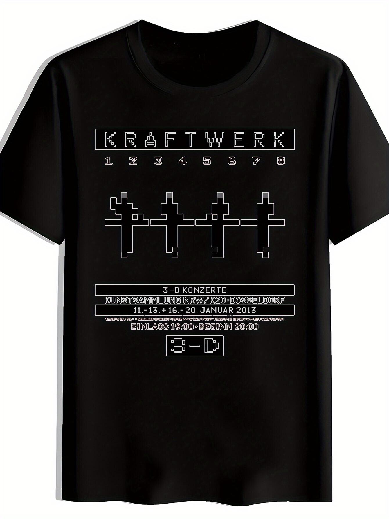 Retro Rock Band Graphic T-shirt - KRAFTWERK & 3-D Konzerte Design S