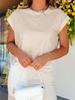 Womens Cropped T Shirt Rolled Dolman Sleeve Round Neck Solid Summer Tee