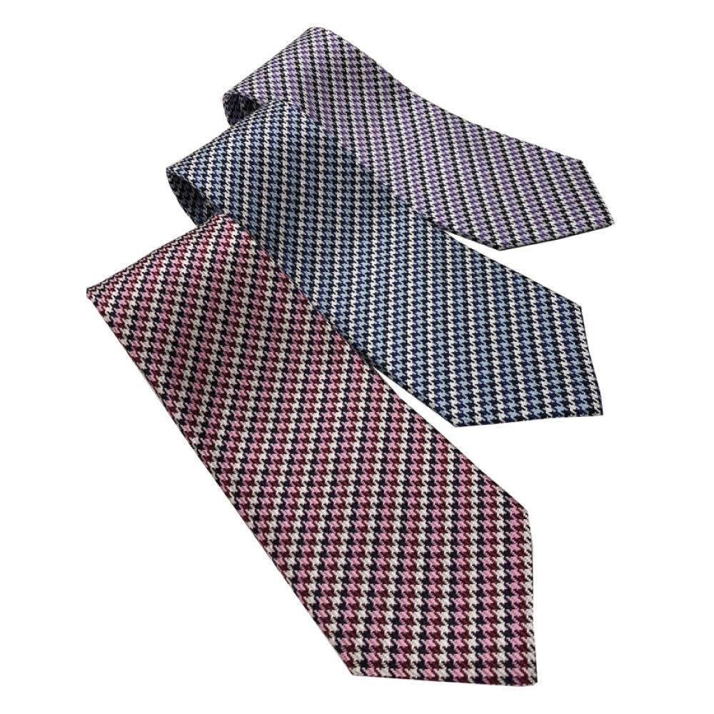 Necktie Nishijin Ori Houndstooth Pattern Silk Purple Business Casual Day Present Gift Made In Japan [OnCoM] Men's Father's Thsu2002-003