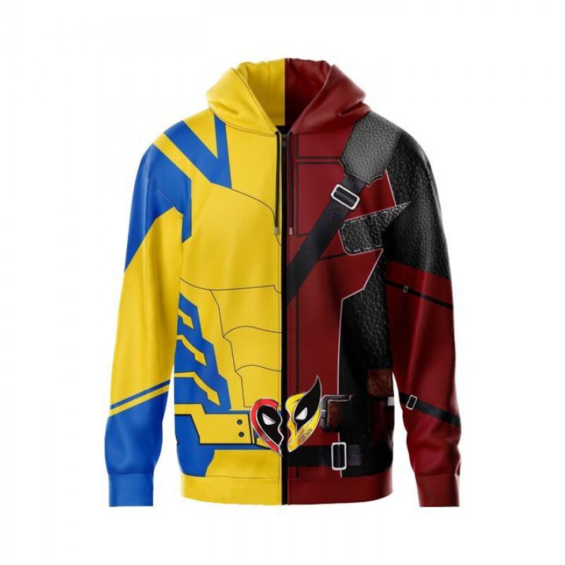 Deadpool Wolverine Cosplay Hoodie Digital Print Unisex Long Sleeve Sweatshirt Fans