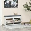 Shoe Storage Bench with Flip Drawers, Shoe Cabinet with Seat Cushion and Adjustable Shelf for Hallway, Entryway, Living Room, Bedroom, White