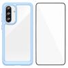 For Samsung Galaxy A56 5G Phone Case WANLONFENG XC Series TPU Acrylic Cover with Tempered Glass (Big Lens Hole)