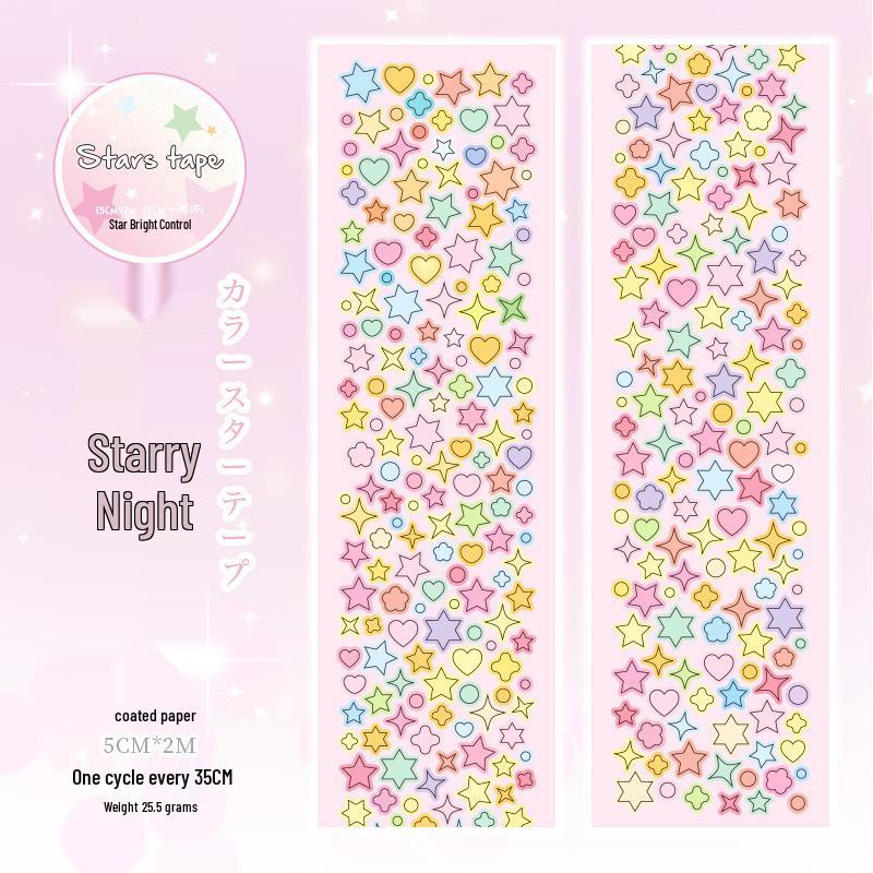 Die-Cut Starry Sky Series Tape for Journals, Phone Cases, DIY Collages & Paintings