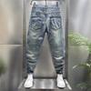 Jeans Elasticizzati Trendy di Marca Casual Versatili Cool Lavati Retro da Uomo Slim Fit Skinny Semplici Versatili Pantaloni Lunghi Ragazzi alla Moda