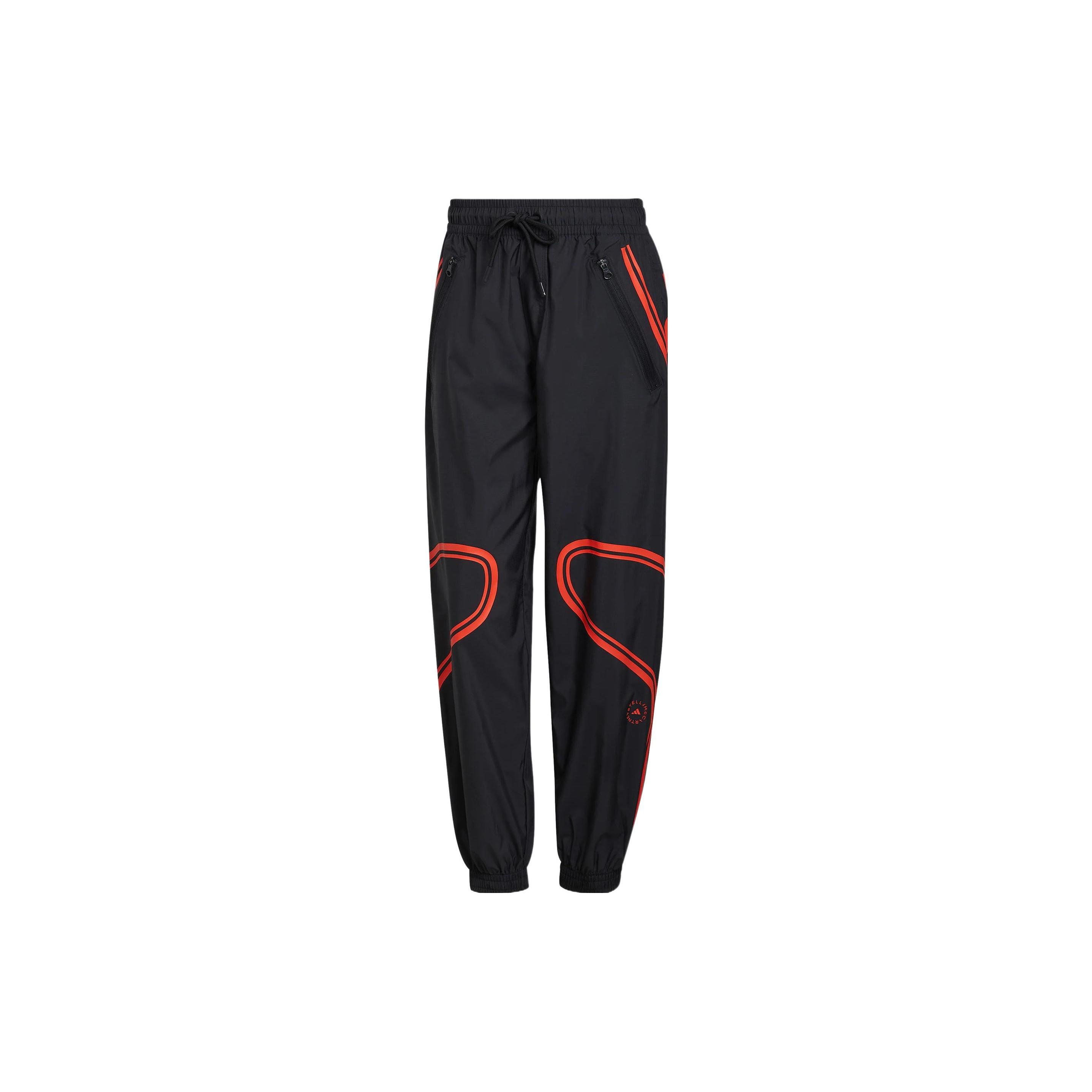 (WMNS) adidas by Stella McCartney TruePace Woven Training Suit Pants Asia Sizing Black Red Women s HC2986 S
