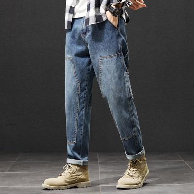 Zúčtování přebytku zahraničního obchodu: Americké Retro Pracovní Džíny pro Muže, Nový Jarní Styl, Trendy Značka, Velké Velikosti, Volné Kalhoty Rovného Střihu