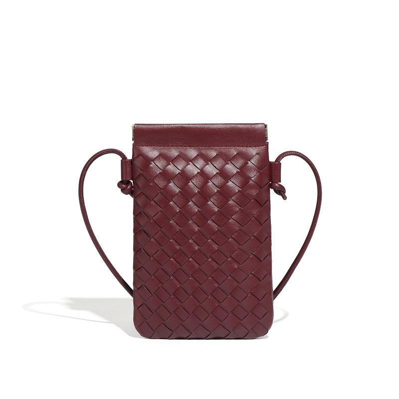 Borsa a Spalla Retro per Cellulare Intrecciata a Mano Moda Stile Casual Pochette da Donna