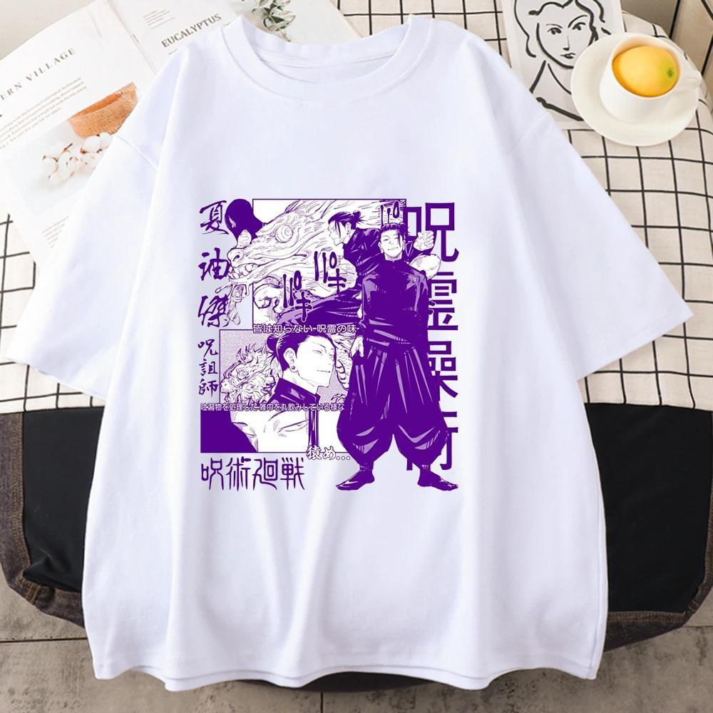 Hot Anime New Cool Geto Suguru Printed T-Shirt Tops Men Women Casual Outdoor Street Round Neck Short Sleeve Shirt Anime T-Shirt