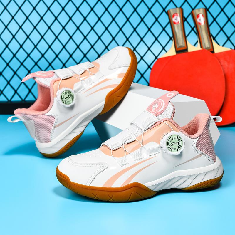 

New children s table tennis badminton shoes professional rotating buckle classmate non-slip leather sports shoes girls and boys shoes 29