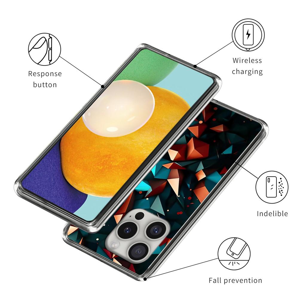 For iPhone 16 Pro Case Shock-Absorbent TPU Pattern Printed Phone Cover