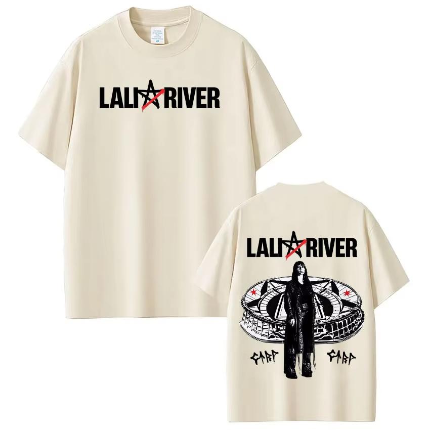 

Singer Lali River Tour 2026 Print Tshirt Unisex Women Fashion Tshirts Summer Shortsleeved Top Casual pure Cotton Retro Tshirts S