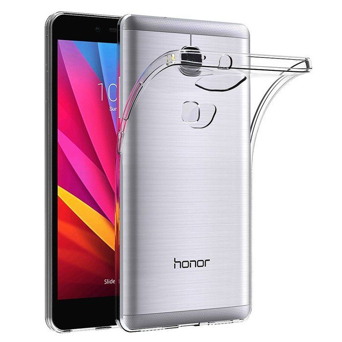 Coque et tour de cou pour Honor 5X - TPU Souple Transparent Cordon Noir réglable Phonillico®