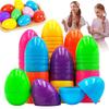 50pcs Fillable Easter Eggs Plastic Empty Eggs Easter Holiday Decoration 2025 DIY Kids Easter Basket Gift Box for Filling Snacks