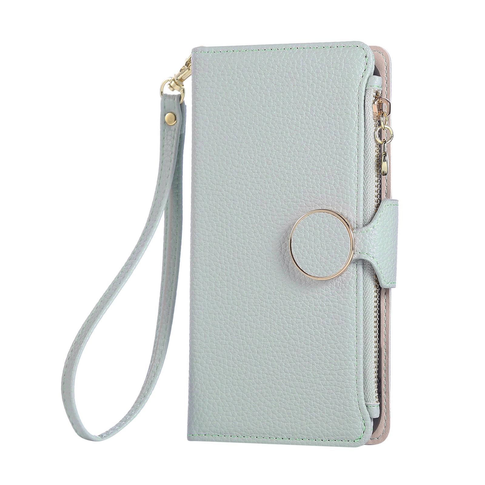 

Phone Case for iPhone 17 Pro Max Air 16E 16 Pro 15 Plus 14 13 Mini 12 11 Circular Buckle Leather Card Holder Wallet Soft Cover iPhone 11 світло-синій колір