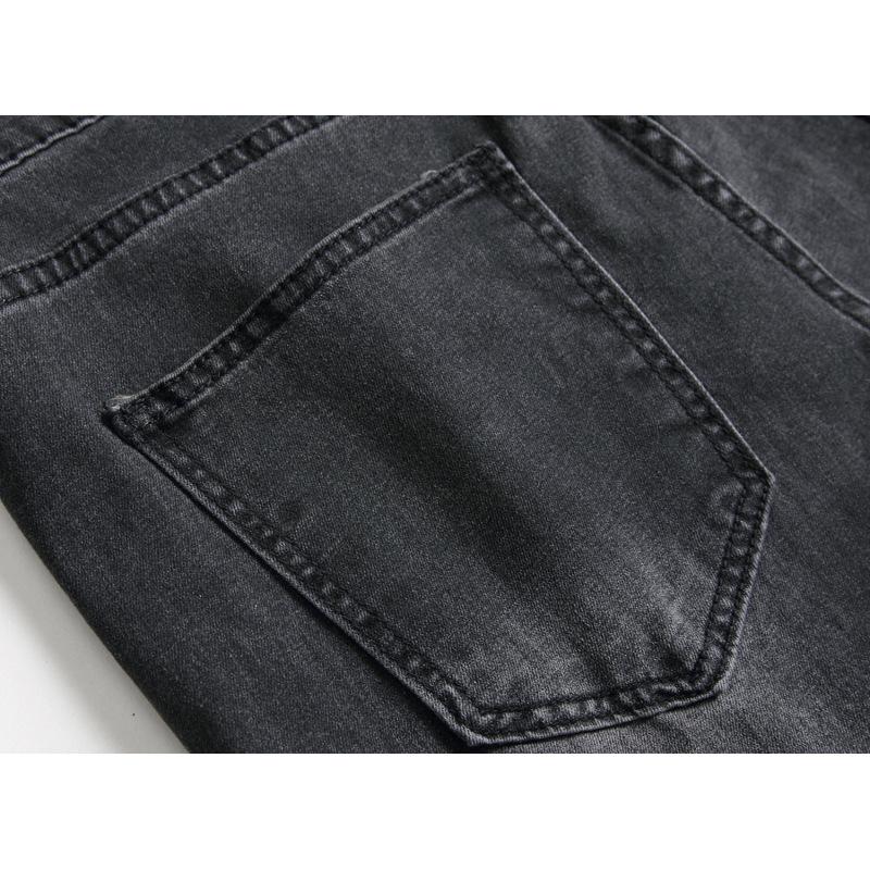 Men's Jeans Ripped European and American Long Zipper Men's Pencil Pants