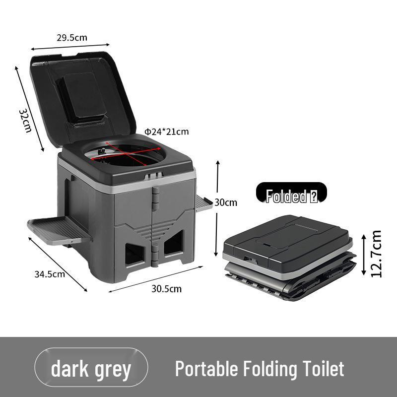 Portable Odor-Proof Folding Car Toilet and Trash Can for Outdoor and Self-Driving Tours