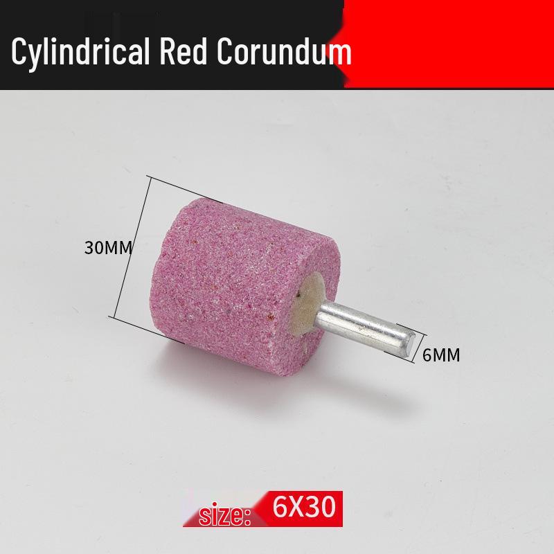 Red Corundum Grinding Wheel 6mm Shank | Metal & Ceramic Polishing Head