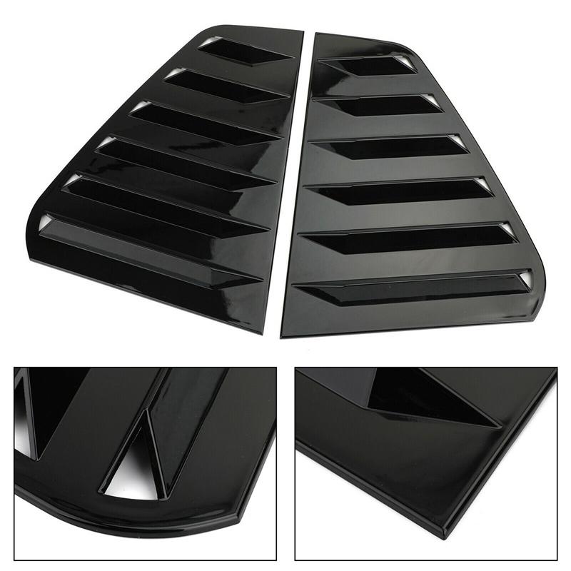 2X Car Rear Side Window Louvers, For Golf 7 R MK 7 7.5 2013- Racing Style Window Blinds Air Vent Scoop Cover Black