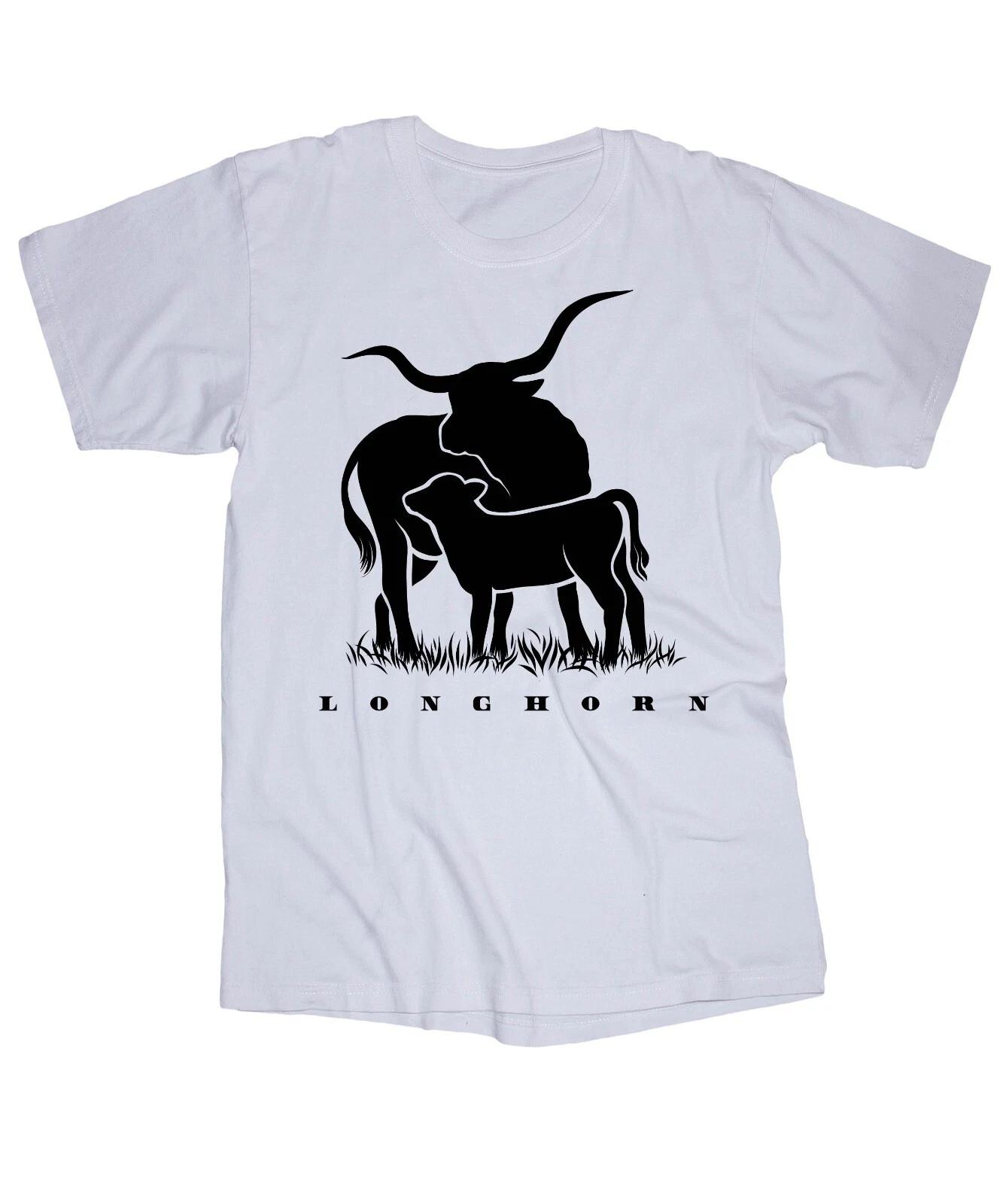 LONGHORN white T-shirt Ranch Bull Riding Western Country Freedom Texas Family XL
