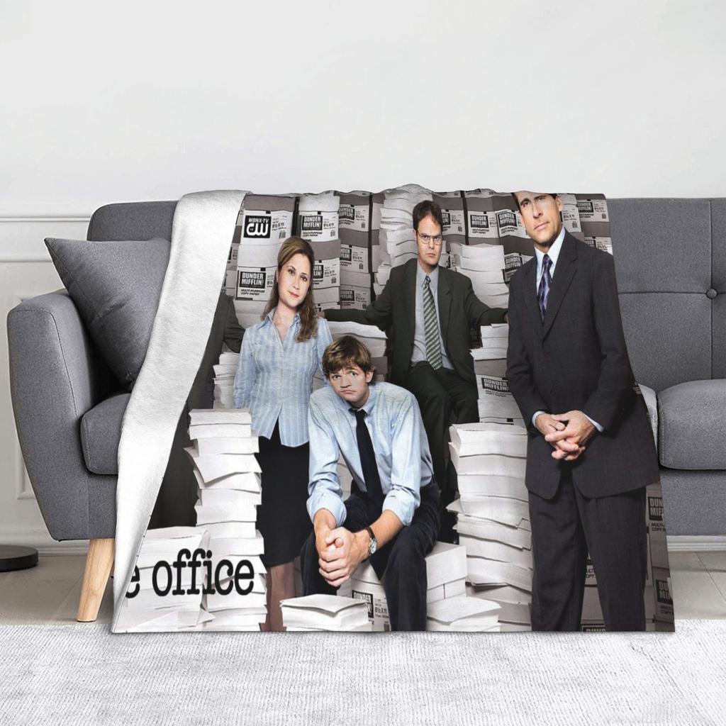 Dwight Schrute Collage Blanket Fleece Autumn/Winter The Office Rainn Wilson Warm Throw Blanket for Sofa Outdoor Rug Piece