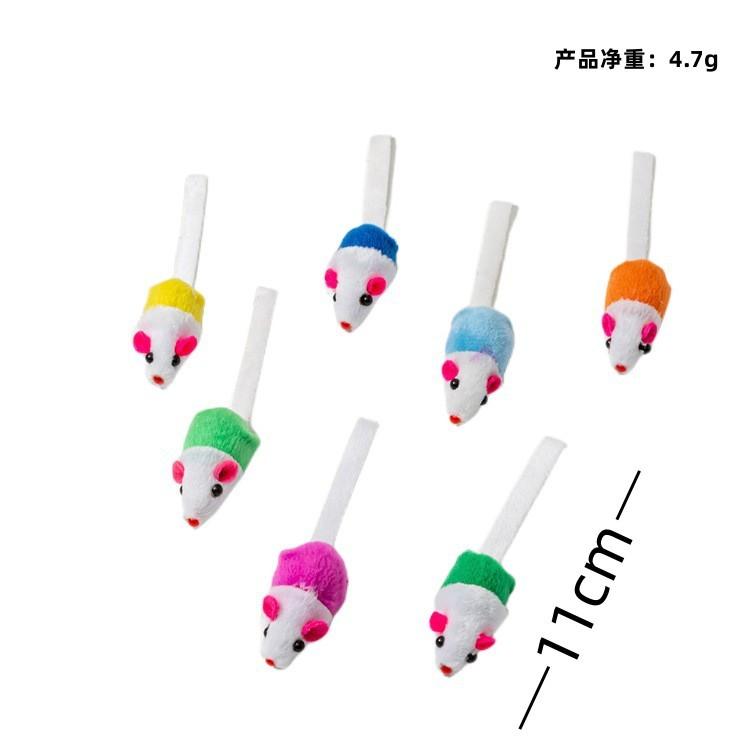 

10 Pcs Soft Fleece False Mouse Cat Toys Colorful Feather Funny Playing Toys for Cats Kitten Interactive Ball Cat Toy Catnip 10 Pcs