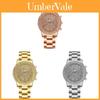 Fashion Diamond Inlaid Threeeye Geneva Steel Ladies Watch Quartz Brand Logo Gift For Women