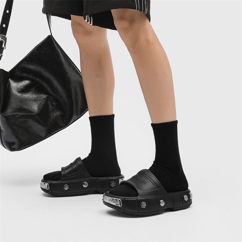 Sommer Harajuku Japan Korea Paar Hausschuhe Sandalen Herren Strand Freizeitschuhe Plateau Pantoletten Original Männliche Rutschfeste Hausschuhe 36-45