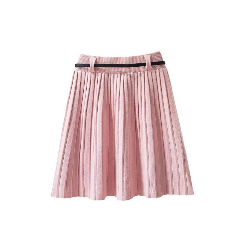 Autumn and Winter Women's Knitted Short Skirt with Elastic Belt Fashionable A-line Skirt Loose Short Skirt for Women