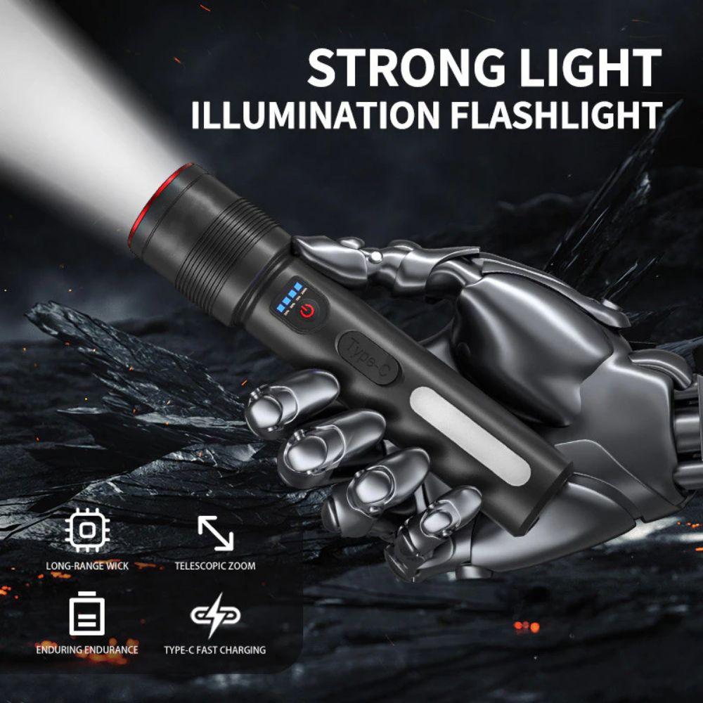Rechargeable Strong Lighting Flashlight Long-Range Floodlight Portable Pocket Torch  Hiking