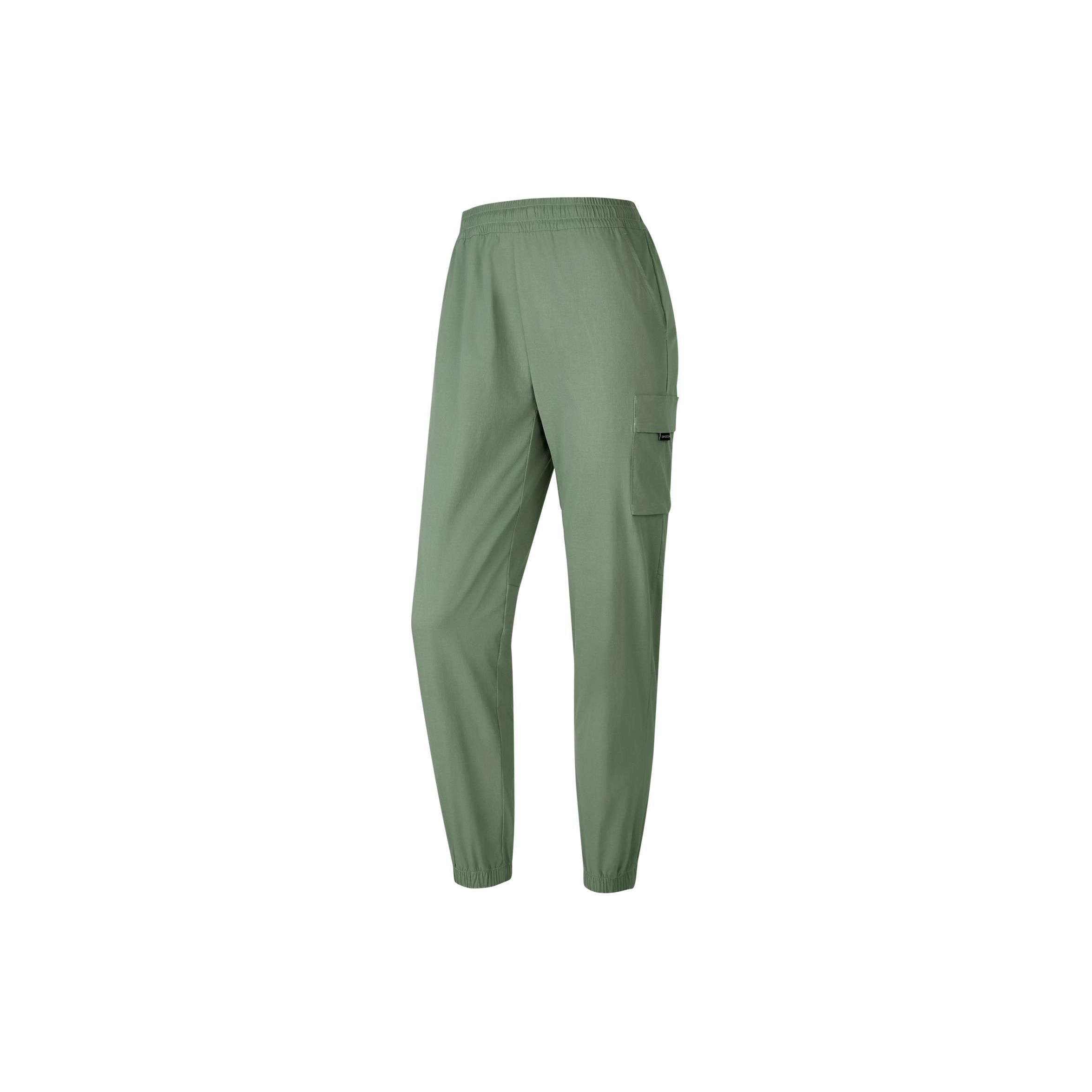 Skechers Solid Color Mid Waist Drawstring Quick Dry Knitted Sports Pants Women bottoms Brown Green P224W097-03LX S