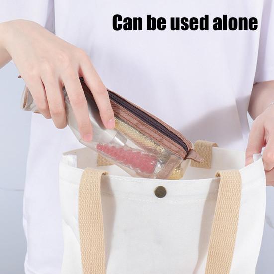 4-in-1 Makeup Bag for Women Detachable Mesh Cosmetic Storage Bag Folding Large-Capacity Portable Toiletry Organizer for Travel Business Trip