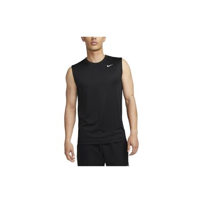 Solid Color Logo Round Neck Sleeveless Tank Top Men Tops Black DX0992-010