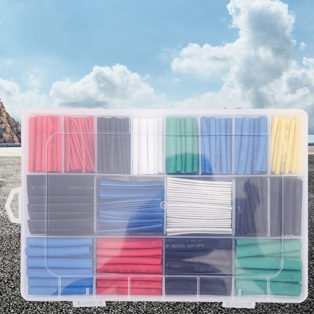 670pcs Mixed Colored Heat Shrink Tubing Wrap Cable Sleeve Shrinkable Tube