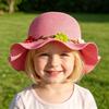 Children Sun Hat Wide Brim UV Protection Straw Hat with 3D