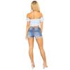 Trendy Ripped Rolled-Hem High-Waist Elastic Denim Shorts