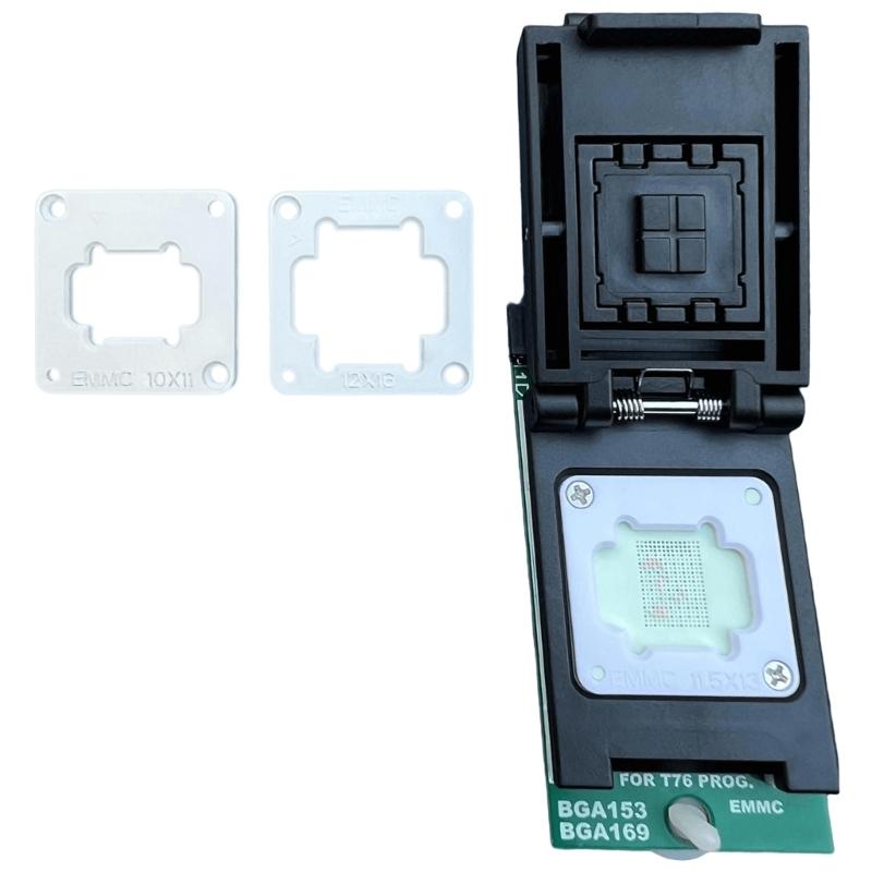 EMMC BGA153 BGA169 Adapter IC Socket for T76 Programmer with Double Head Spring Probe Holder