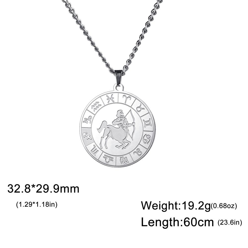 My Shape 12 Constellation Necklace Gothic Zodiac Pendant Chain Women Men Leo Aries Virgo Capricorn Birthday Jewelry Wholesale