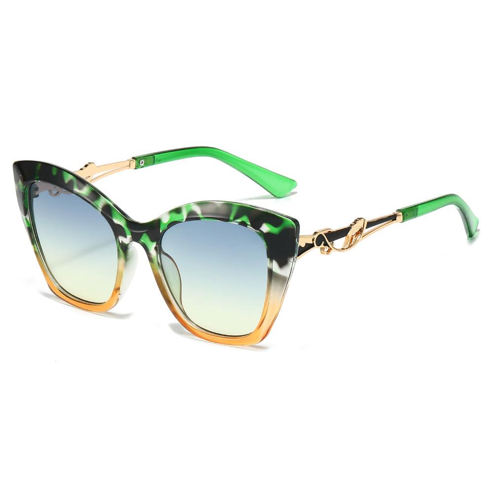 New Retro Gradient Cat Eye Women Sunglasses  Personality Irregular Color Matching Frame Design Men Trendy Glasses Uv400