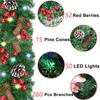 Christmas Pinecone Red Berry Garland 2.7M Length Holiday Festive Home Decor Ornament Unique Xmas Decor Gift Enthusiast Ornament