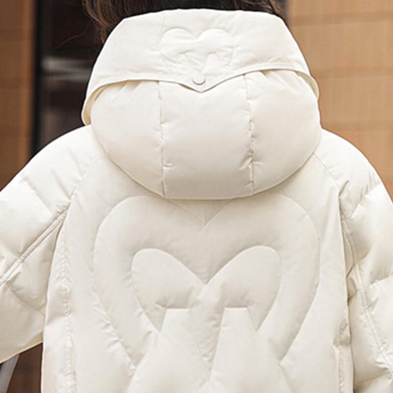 Xuezongfei Women's Solid Color Hooded Loose Down Jacket