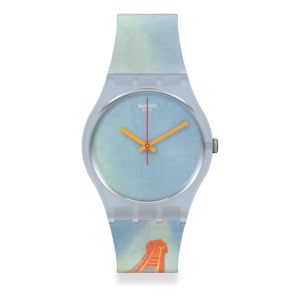 Swatch EIFFEL TOWER by Robert Delaunay Men s Watch GZ357, Quartz Movement, Stainless Steel Case, Water Resistant