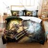 Wraith Shadow Spirit Foggy Ruin Black Thorn Blood Moon Skeleton Ghost Duvet Cover + 2 Pillowcases Gothic Fans 3pcs Bedding Set