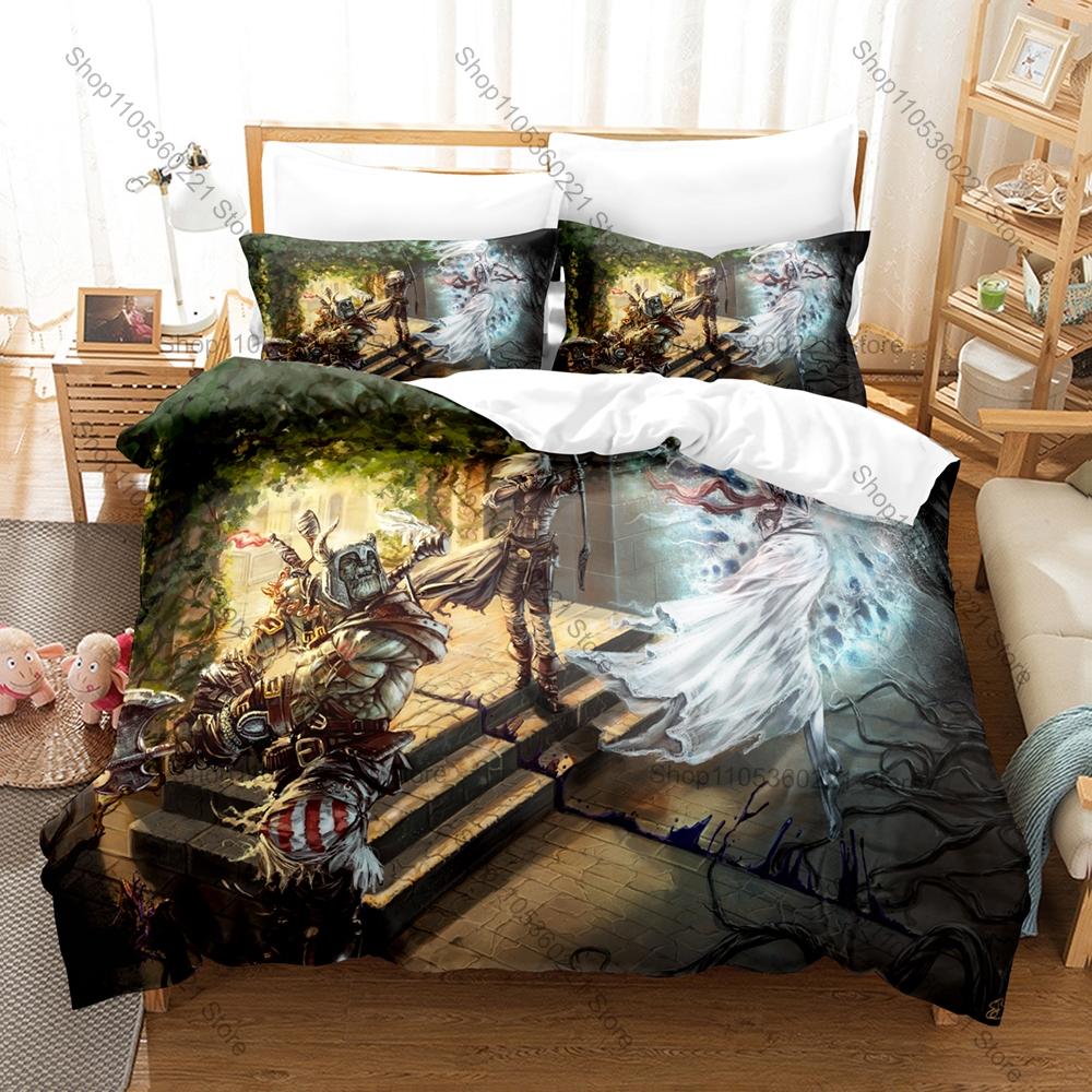 Wraith Shadow Spirit Foggy Ruin Black Thorn Blood Moon Skeleton Ghost Duvet Cover + 2 Pillowcases Gothic Fans 3pcs Bedding Set