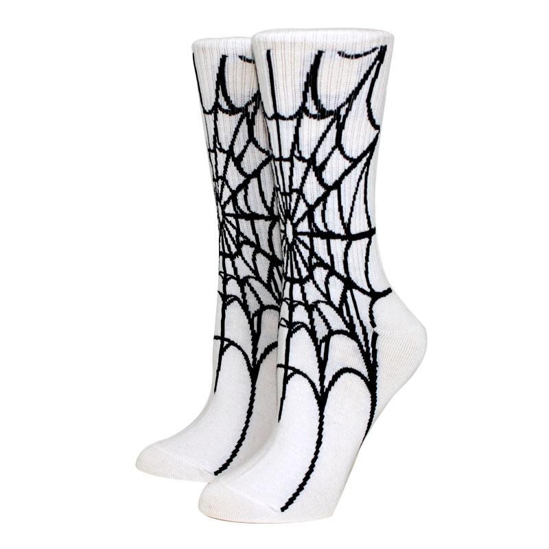 New Casual Women Socks Halloween Socks Creative Cosplay Long Socks Bone Web Men Socks Black/White Socks Couple Socks Size 37-44