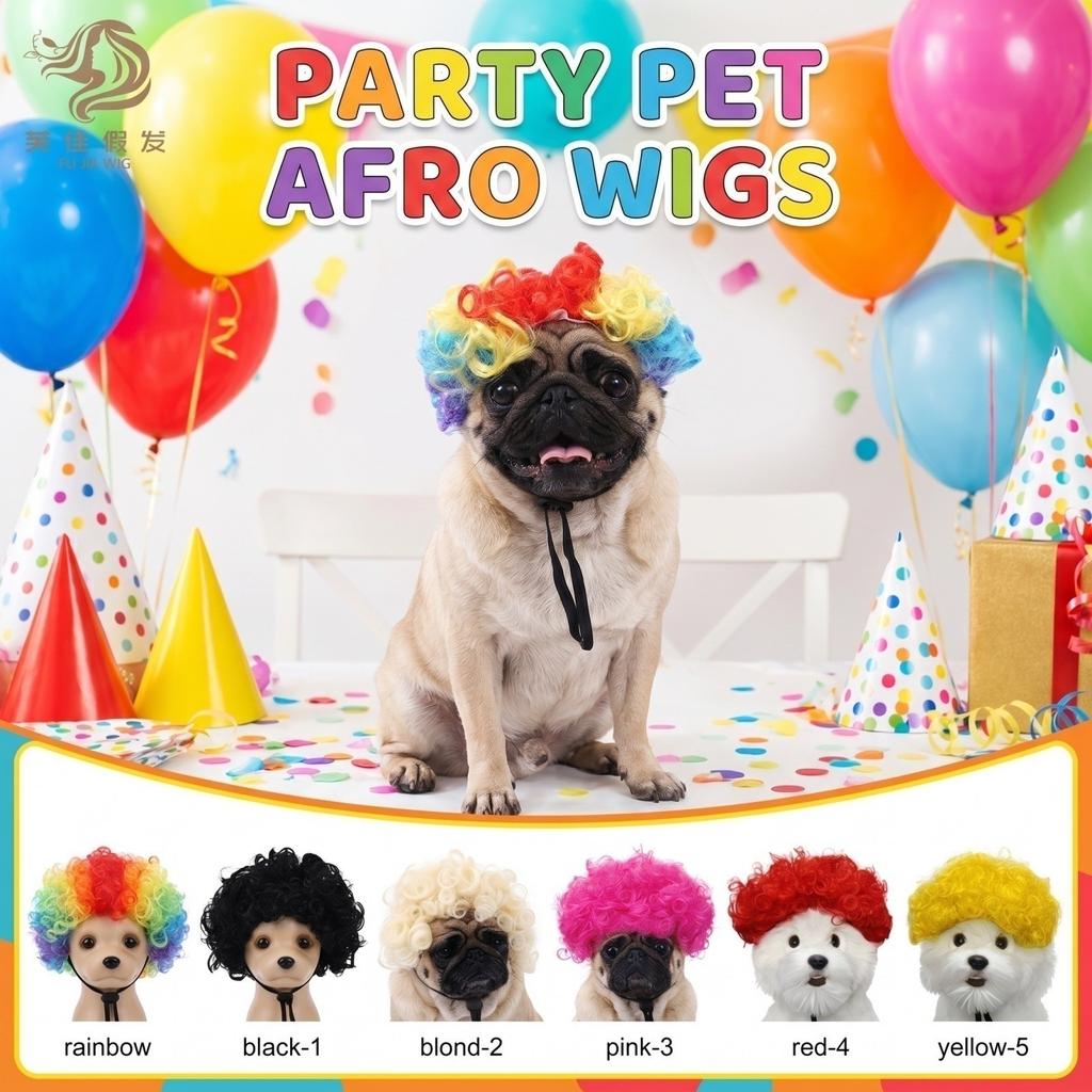 Pet Wig for Small Dogs and Cats Halloween Costume Accessory